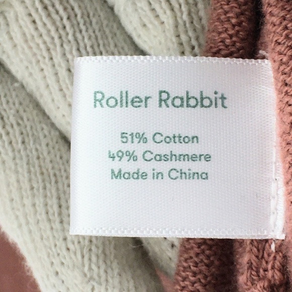 Roller Rabbit Womens Sweater Cashmere Blend 2fer Mock Neck 3/4 Sleeve Sz M - Picture 11 of 11